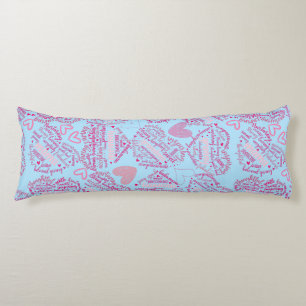 Mother days hearts 01.Pink Lblue BG Body Cushion