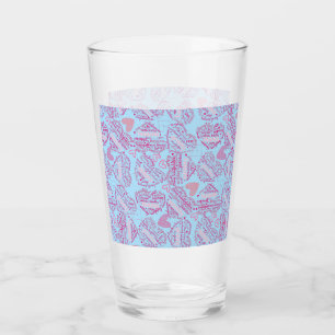 Mother days hearts 01.Pink Lblue BG Glass