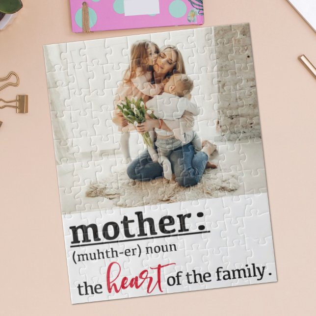 Mother definition heart of the family custom photo jigsaw puzzle (Creator Uploaded)