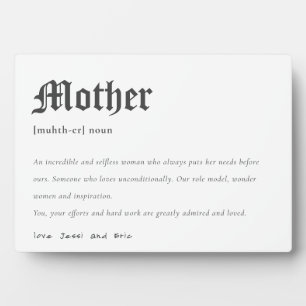 Mother Dictionary Definition Personalised Gift Plaque