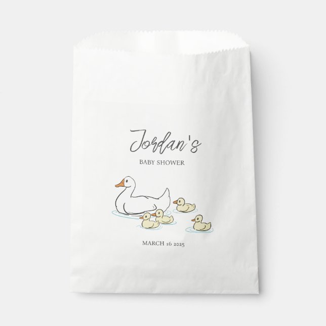 Mother Duck and Duckling Baby Shower Favour Bags (Front)