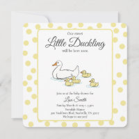 Mother Duck and Ducklings baby shower  Invitation