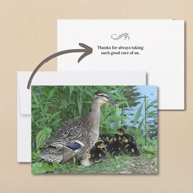 Mother Duck and Ducklings Teacher Appreciation Thank You Card (Creator Uploaded)