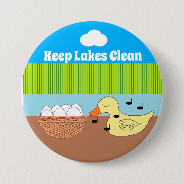 Mother Duck Singing to Her Eggs 7.5 Cm Round Badge (Front)