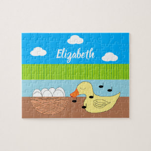 Mother Duck Singing to her Eggs: Jigsaw Puzzle