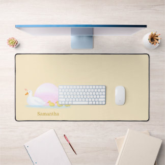 Mother Duck Swimming With Her Family  Desk Mat