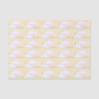 Mother Duck Swimming With Her Family  Tissue Paper