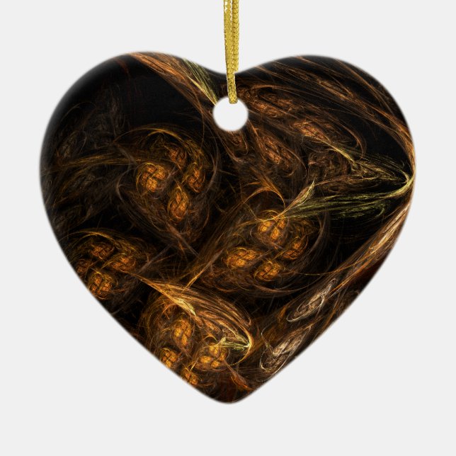 Mother Earth Abstract Art Heart Ornament (Front)