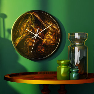 Mother Earth Abstract Art Round Large Clock