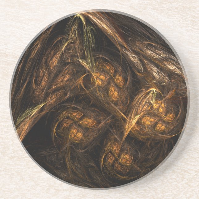 Mother Earth Abstract Art Sandstone Coaster (Front)