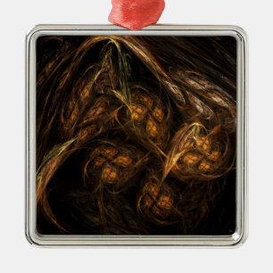 Mother Earth Abstract Art Square Metal Tree Decoration