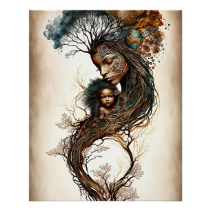 Mother Earth & Child Poster