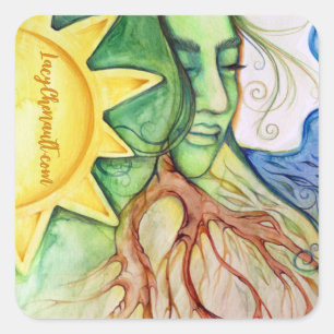 Mother Earth Gaia Goddess  Square Sticker