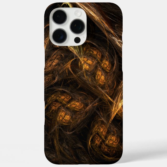 Mother Earth Modern Abstract Art Golden Fractal Case-Mate iPhone Case (Back)