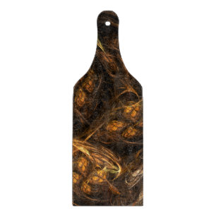 Mother Earth Modern Abstract Art Golden Fractal Cutting Board