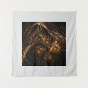 Mother Earth Modern Abstract Art Golden Fractal Tapestry