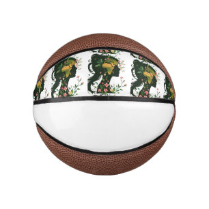 Mother Earth Woman Silhouette – Floral Nature Godd Mini Basketball