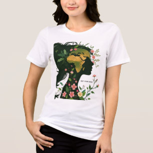 Mother Earth Woman Silhouette – Floral Nature Godd Tri-Blend Shirt