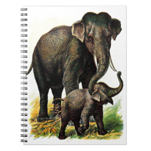 Mother Elephant with Calf Notebook
