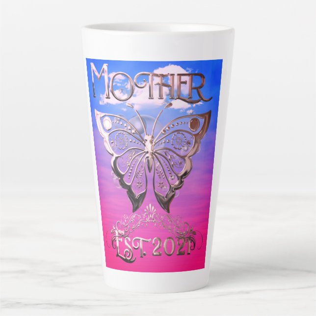 Mother Est 2021 Custom Latte Mug (Front)