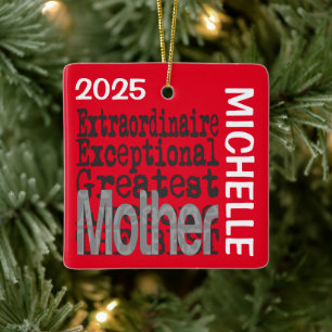 Mother Extraordinaire CUSTOM Ceramic Ornament