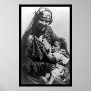 Mother Feeding Child in Egypt 1910 Poster