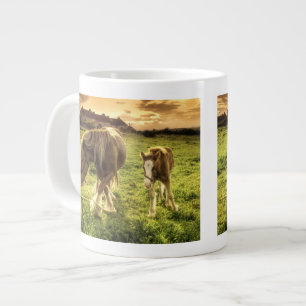 Mother & Foal Horse Large Coffee Mug