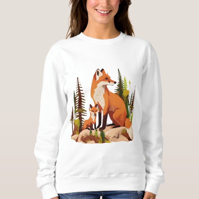mother fox and kit sweatshirt (Front)