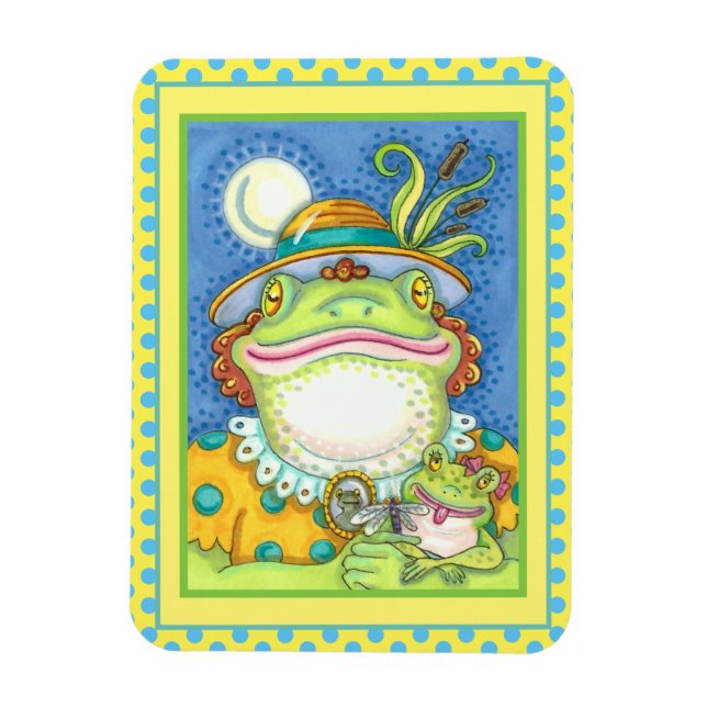 MOTHER FROG & BABY FROGETT, FAMILY LOVE Funny Magnet (Vertical)