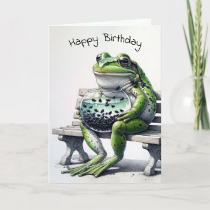 Mother Frog With Tadpoles In Fishbowl Card