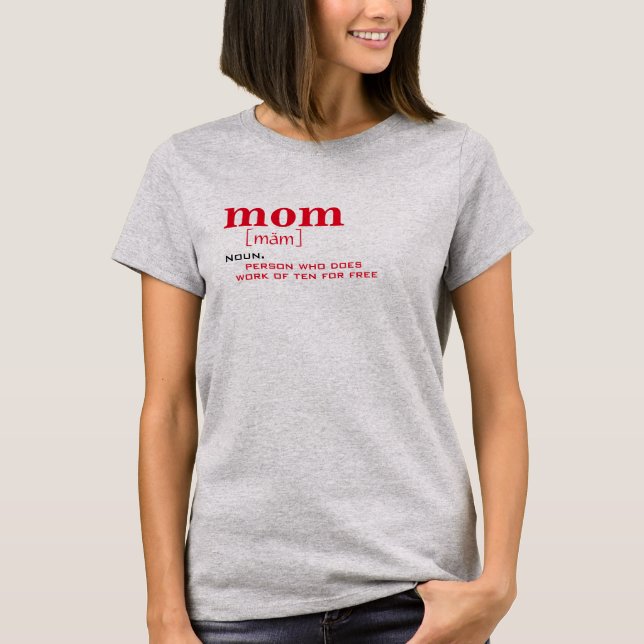 Mother Funny Mum Dictionary Meaning Shirt Design (Front)