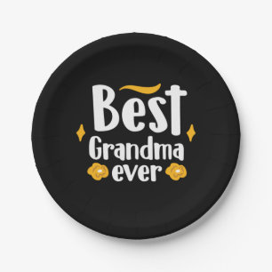 Mother Gift Best Grandma Ever Paper Plate