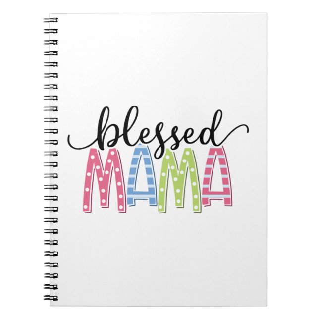 Mother Gift Blessed Mama Notebook (Front)