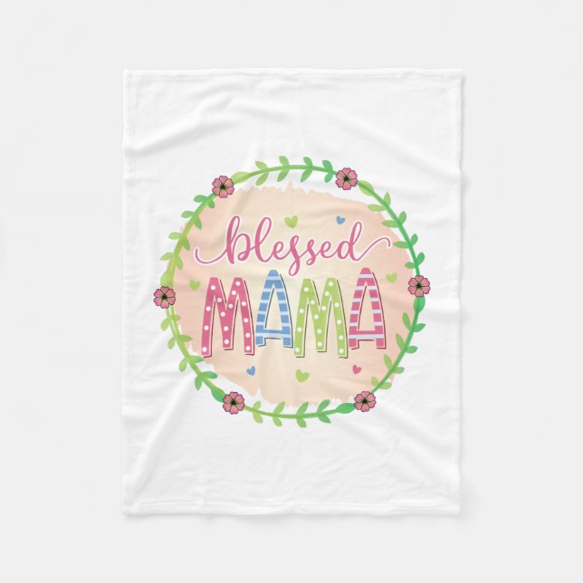 Mother Gift Blessed Mother Fleece Blanket (Front)
