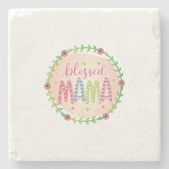 Mother Gift Blessed Mother Stone Coaster (Front)