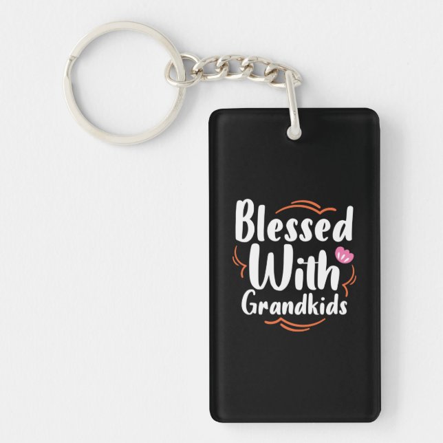 Mother Gift Blessed With Grandkids Key Ring (Front)