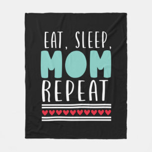 Mother Gift Eat Sleep Mum Repeat Fleece Blanket