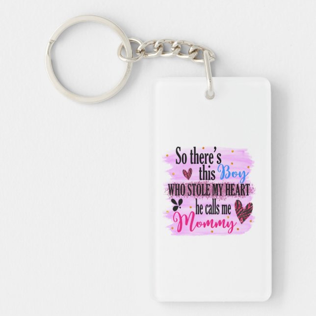 Mother Gift He Calls Me Mummy Key Ring (Front)