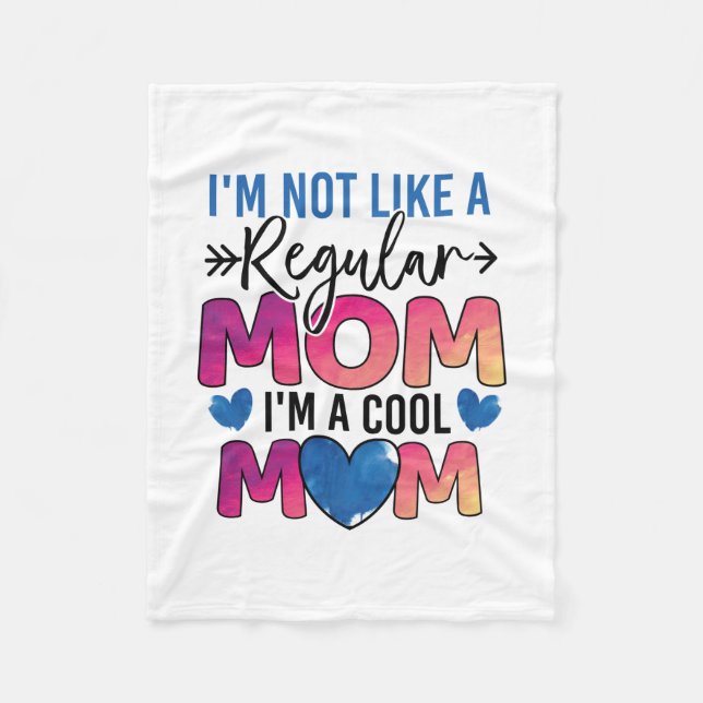 Mother Gift I Am A Cool Mum Fleece Blanket (Front)