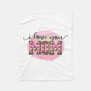 Mother Gift I Love You Mum Fleece Blanket