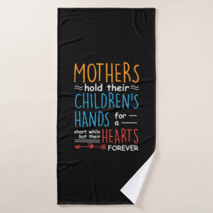 Mother Gift Mothers Hold Their Children Hands Bath Towel
