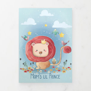 Mother Gift Mother's Lion Prince Tri-Fold Card