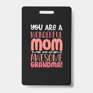 Mother Gift | Proud Wonderful Mom Birthday ID Badge