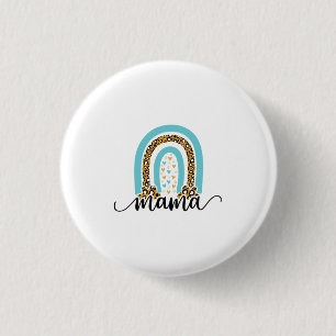 Mother Gift Rainbow Leopard Mama 3 Cm Round Badge