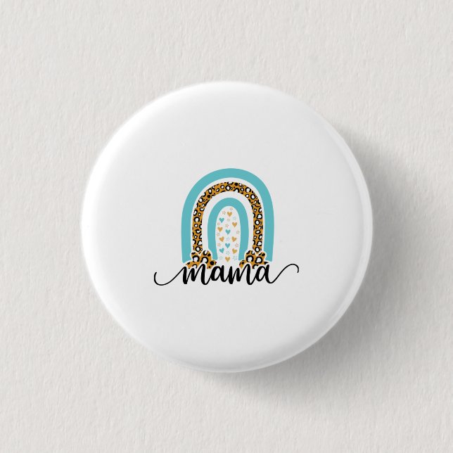 Mother Gift Rainbow Leopard Mama 3 Cm Round Badge (Front)