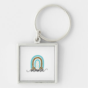 Mother Gift Rainbow Leopard Mama Key Ring
