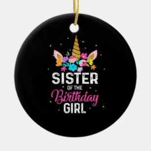 Mother Gift Sister Of The Birthday Girl Birthday Ceramic Tree Decoration