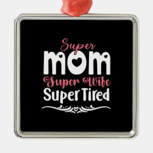 Mother Gift Super Mom Super Wife Metal Tree Decoration