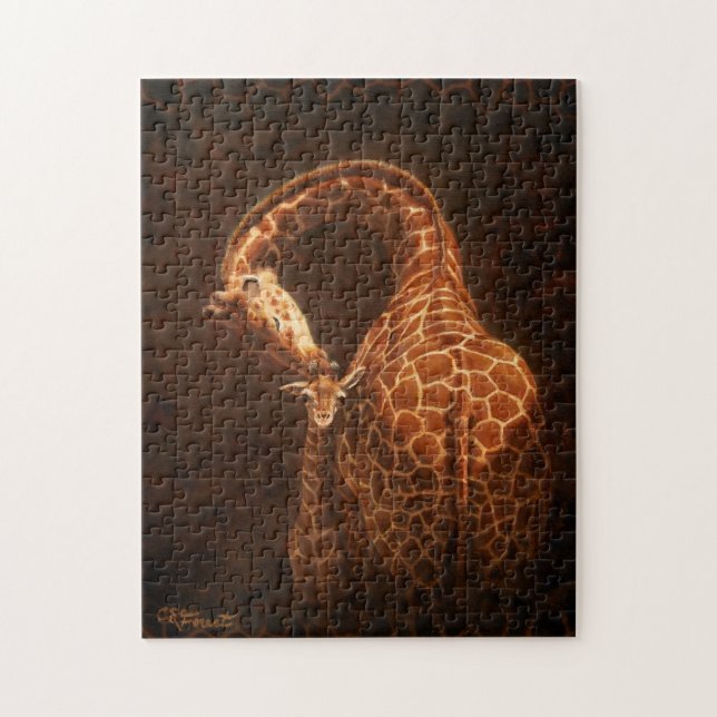 Mother Giraffe and Baby Jigsaw Puzzle (Vertical)