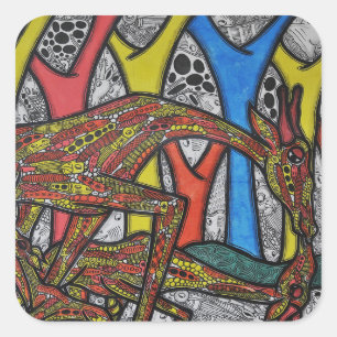 Mother Giraffe Square Sticker